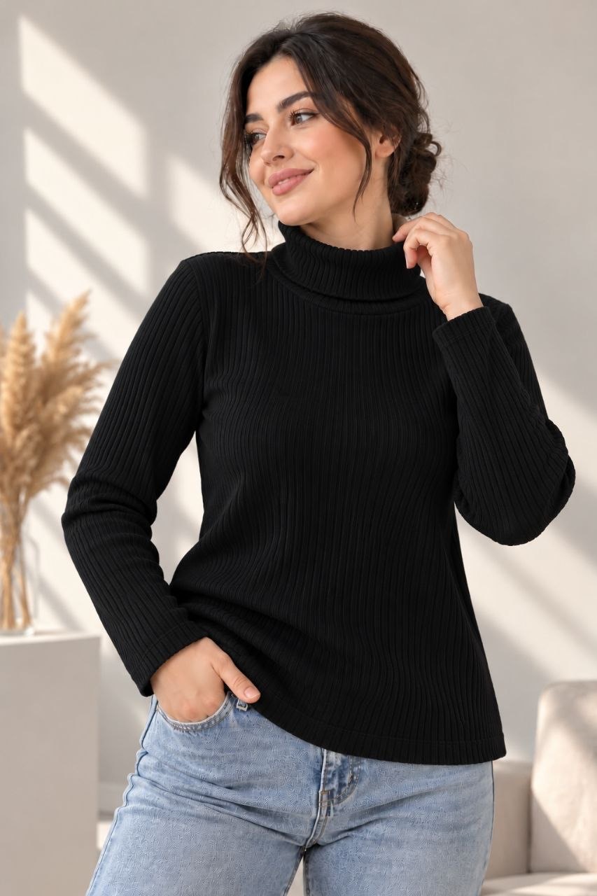 بلوز یقه اسکی آوینا - مشکی