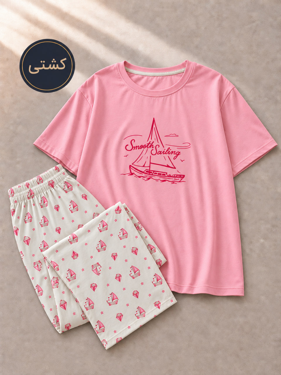 ست تیشرت و شلوار پنبه لاکرا طوطیا🎀